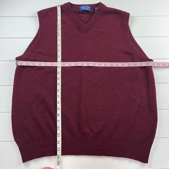 Pendleton maroon Vintage V-neck Sweater Vest men’s size Medium - Picture 4 of 5